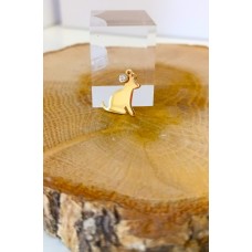 Μενταγιόν Μοτίφ σε Κίτρινο Χρυσό 14Κ Σκύλος με ζιργκόν (N238)